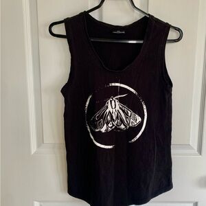 Black Muscle Tee with Fly Graphic